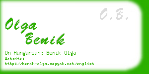 olga benik business card